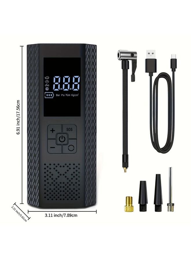 مضخة هواء الإطارات اللاسلكية المحمولة الذكية السوداء 150PSI للنفخ السريع - Image 2